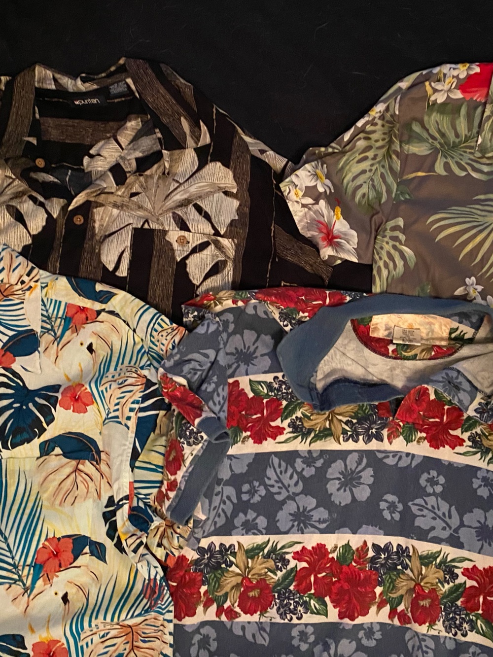 Lot of 4 men’s sz XL vintage Hawaiian tropical vacation shirts resell collector